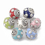 Handmade Indonesia Beads, with Alloy Findings & ABS Plastic Imitation Pearl Beads, Round