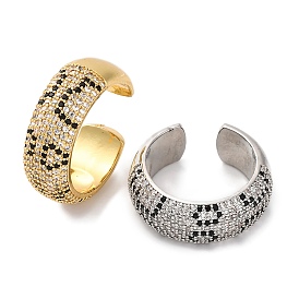 Открытые манжеты из латуни с цирконием для женщин, без свинца и без кадмия, долговечный