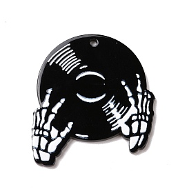 Printed Acrylic Pendants, Disc Player with Skeleton