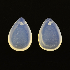 Opalite Stone Pendants, Drop, 20x12x3mm, Hole: 1mm