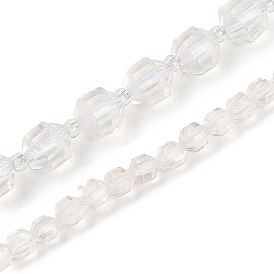 Natural Quartz Crystal Beads Strands, Faceted, Bicone, Double Terminated Point Prism Beads