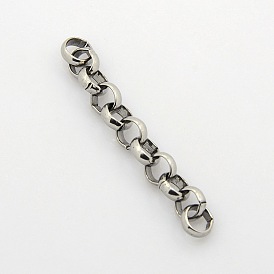 Men's Jewelry Making 304 Stainless Steel Rolo Chains, Belcher Chain, with Spool, Unwelded