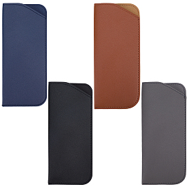 4 шт. 4 цвета искусственной кожи открытые футляры для очков, прямоугольные