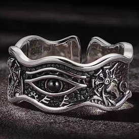 Evil Eyes Alloy Cuff Rings for Men