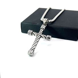 Ожерелья из нержавеющей стали с подвеской в виде креста в стиле хип-хоп для женщин и мужчин