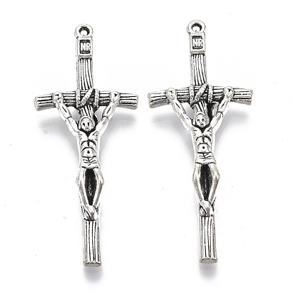 Tibetan Style Alloy Pendants, for Easter, Cadmium Free & Lead Free, Cross