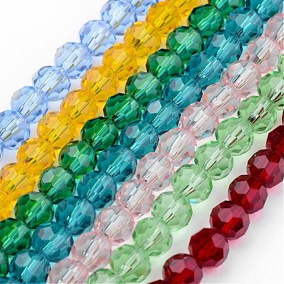 Transparent Glass Bead Strands, Imitate Austrian Crystal, Faceted, Round