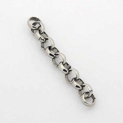 Men's Jewelry Making 304 Stainless Steel Rolo Chains, Belcher Chain, with Spool, Unwelded