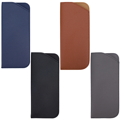 4 шт. 4 цвета искусственной кожи открытые футляры для очков, прямоугольные