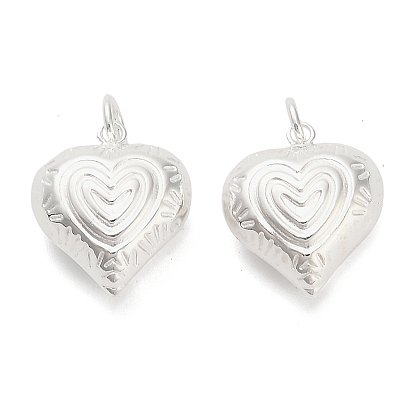 925 текстурированные подвески в форме сердца из стерлингового серебра, с прыжковых колец