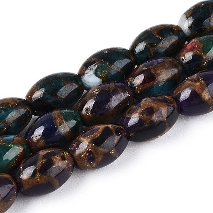 Нити бусин из окрашенных синтетических драгоценных камней, овальные