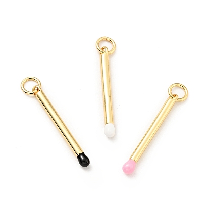 Латунь эмаль подвески, с прыжковых колец, без кадмия и без свинца, спички прелести, реальный 18 k позолоченный