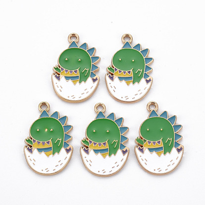 Crémaillère placage pendentifs en émail d'alliage, sans cadmium et sans nickel et sans plomb, dinosaure, or et de lumière