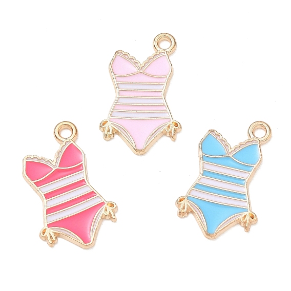 Alloy Enamel Pendants, Bikini Charms, Golden