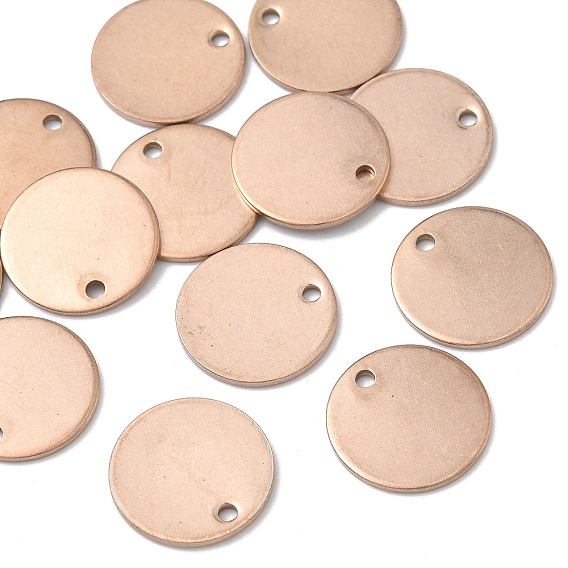 304 Stainless Steel Charms, Stamping Blank Tag Pendants, Flat Round Charm