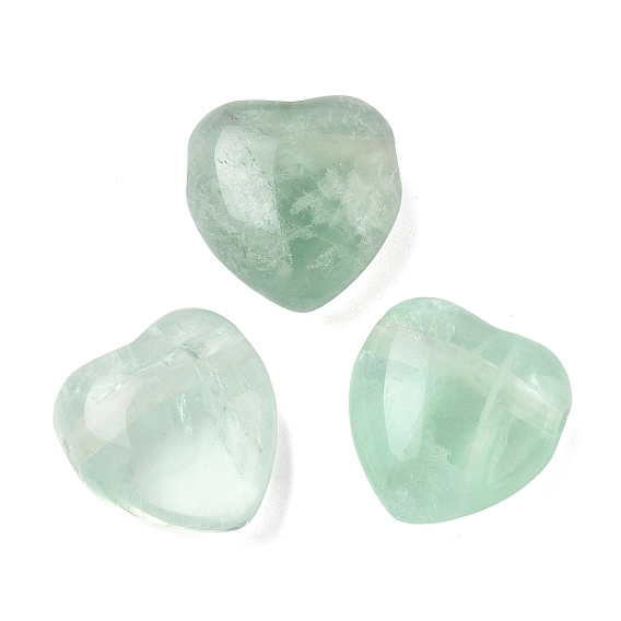 Естественный зеленый флюорит бисер, сердце