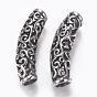 304 Stainless Steel Hollow Tube Beads, Curved, Large Hole Beads