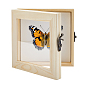 1 Vitrines de rangement en bois pour PC, avec serrure en fer, boîtes de présentation transparentes en acrylique, carrée, avec 1pc coussins à aiguilles en EVA