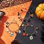 3 шт 3 стили хэллоуин тема сплав эмаль браслеты с подвесками для женщин, с синтетической бирюзой и стеклянными круглыми бусинами