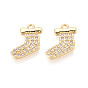 Латунные микропаве прозрачные подвески с фианитом, подвески для носков, без никеля 