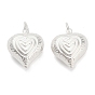 925 текстурированные подвески в форме сердца из стерлингового серебра, с прыжковых колец