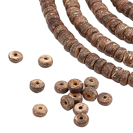 CHGCRAFT 6 Stands Natural Coconut Column Bead Strands,Coconut Brown