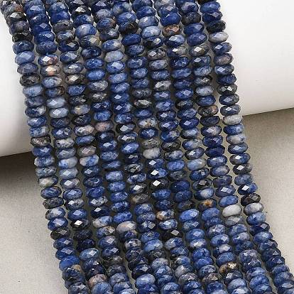 Natural Sodalite Beads Strands, Faceted Rondelle