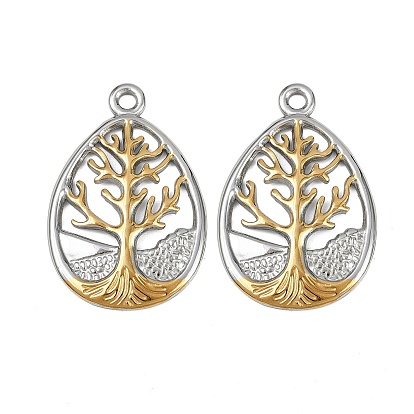 304 подвески из нержавеющей стали, слеза с подвесками в виде деревьев, ионное покрытие (ip)