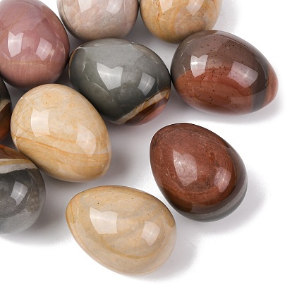 Картина «Природа Америки» яшмовый яйцевидный камень, Целебный карманный камень для ладони, для снятия тревоги, медитации, пасхального декора.