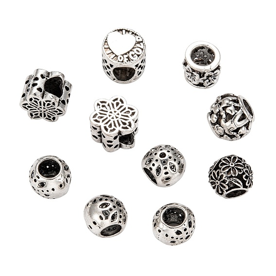 Сплавочные европейские бусины, бусины с большим отверстием, разнообразные