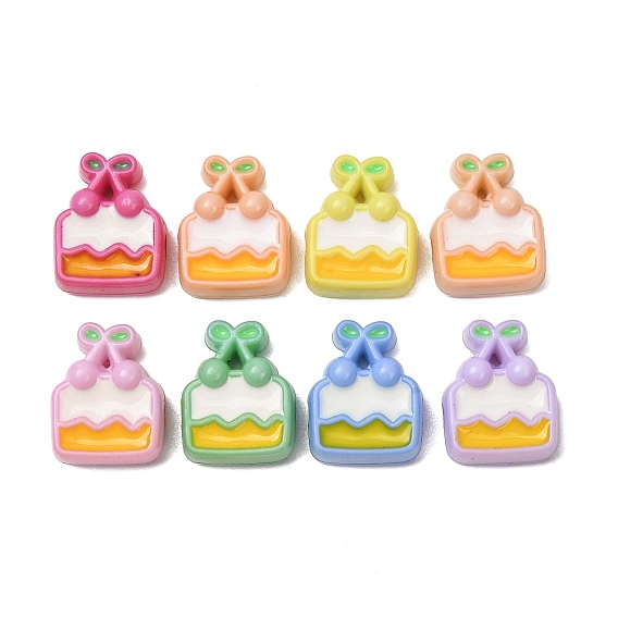 Opaque Acrylic Imitation Food Beads, Cherry Cake