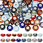 60шт. фарфоровые бусины ручной работы, рондель, яркие глазированный фарфор