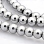 Круглый немагнитная синтетический гематит бисер пряди
