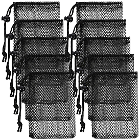 Сумки из полиэфирной сетки с завязками, прямоугольник квадрат