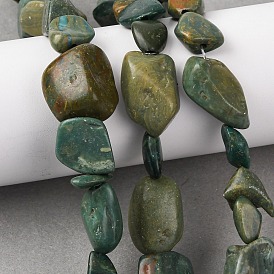 Нити бусин из натурального нефрита шушан, самородки