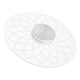 2шт. мини-вращающиеся стенды из алюминиевого сплава, с 2шт. акриловый плоский круглый с прижимной пластиной для цветов, для статуэтки, торт, поделки из полимерной глины