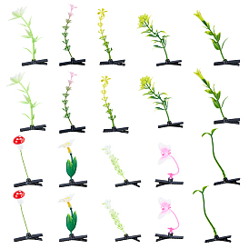 40шт. 10 стилей: пластиковые заколки-крокодилы в виде растений и железные заколки для волос, аксессуары для волос для женщин и девочек