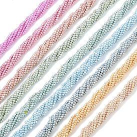 Electroplate Bicone Glass Beads Strands, Imitation Gemstone, AB Color Plated, Faceted, Dyed