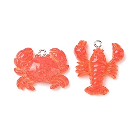 Подвески из смолы, с платиновыми тоновыми железными петлями