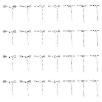 Unicraftale 304 Stainless Steel Chain Extender, with Cord Ends, Curb Chains and Lobster Claw Clasps
