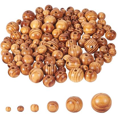 Round Wood Beads, with Vacuum Package