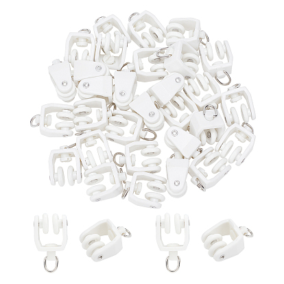 30шт. пластиковые ролики для карнизов, направляющая для драпировки, скользящая направляющая для окон, направляющая для душевой занавески, с алюминиевым кольцом