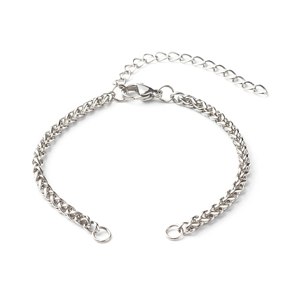 304 Stainless Steel Wheat Chains Bracelet Making, with Lobster Claw Clasps