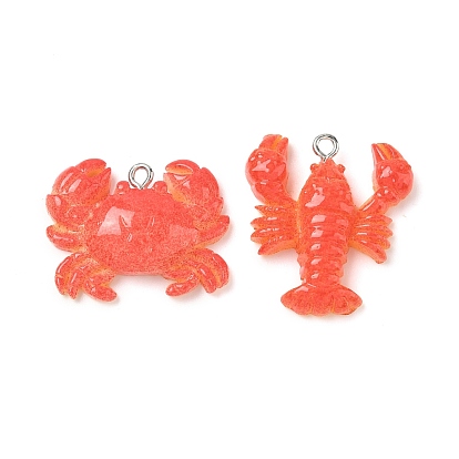 Подвески из смолы, с платиновыми тоновыми железными петлями