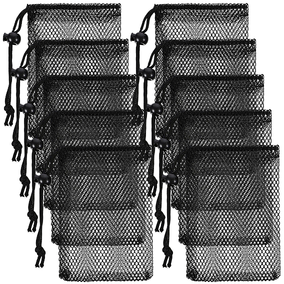 Сумки из полиэфирной сетки с завязками, прямоугольник квадрат