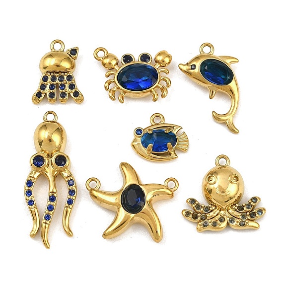 304 из нержавеющей стали горный хрусталь подвески, без свинца, без кадмии и без никеля, ионное покрытие (ip), реальный 18 k позолоченный