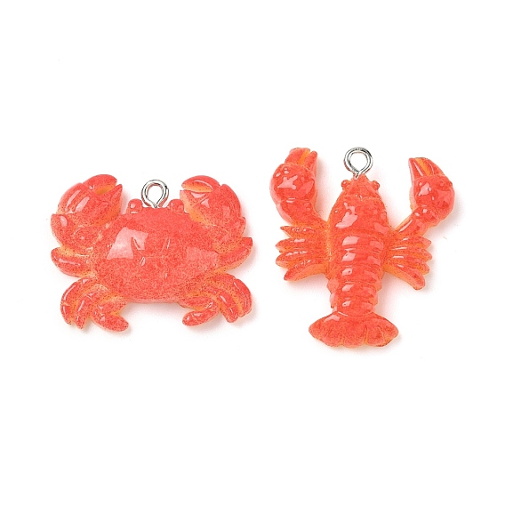 Подвески из смолы, с платиновыми тоновыми железными петлями