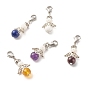 Natural Gemstone & Lava Rock Bead Pendants, with Tibetan Style Alloy Beads, Wing