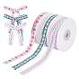 3Rolls 3 Styles Polyester Ribbons, Flower, for Gift Packaging