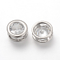 Alloy Cubic Zirconia Pendants, Multi-strand Links, Flat Round